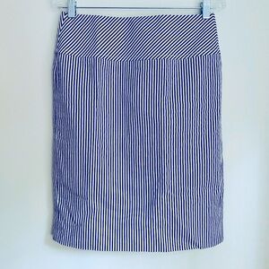 J CREW Navy Striped Pencil Skirt Size 4
